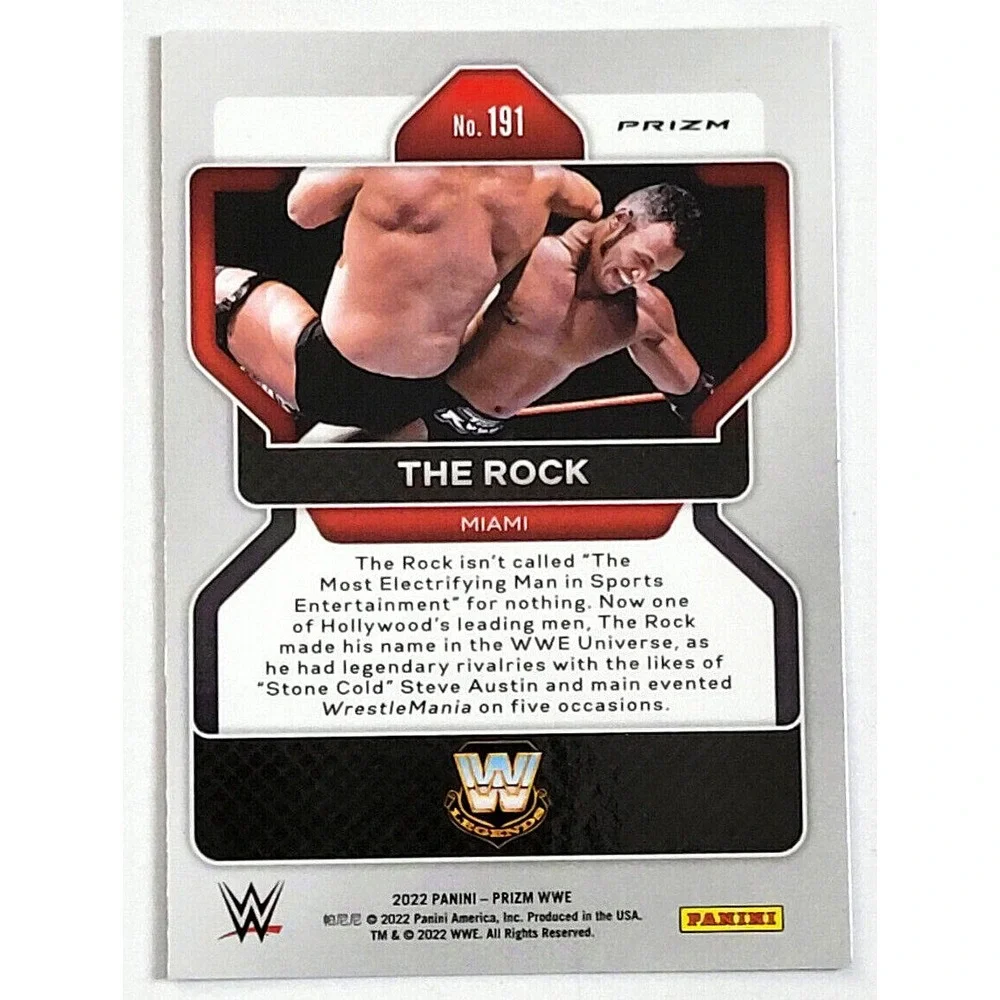 2022 WWE PANINI PRIZM - THE ROCK - RED WHITE‎ BLUE PRIZM SP